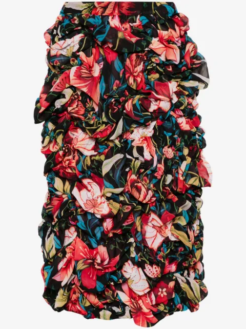 Comme Des Garçons falda midi con estampado floral