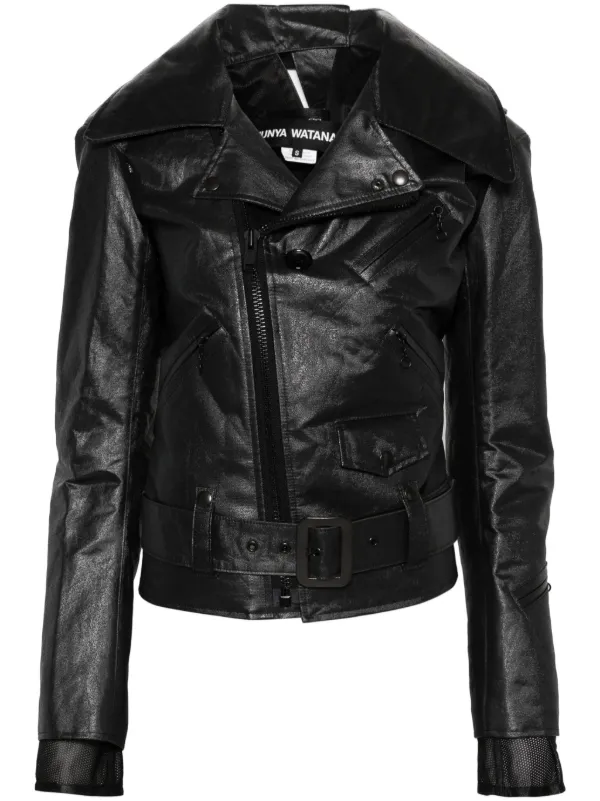 ライダーズジャケット Junya Watanabe メタリック ライダースジャケット | ブラック