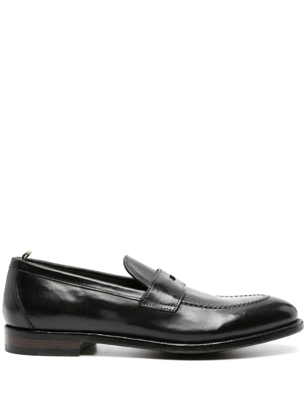 Officine Creative Tulane 003 Leather Penny Loafers In Black