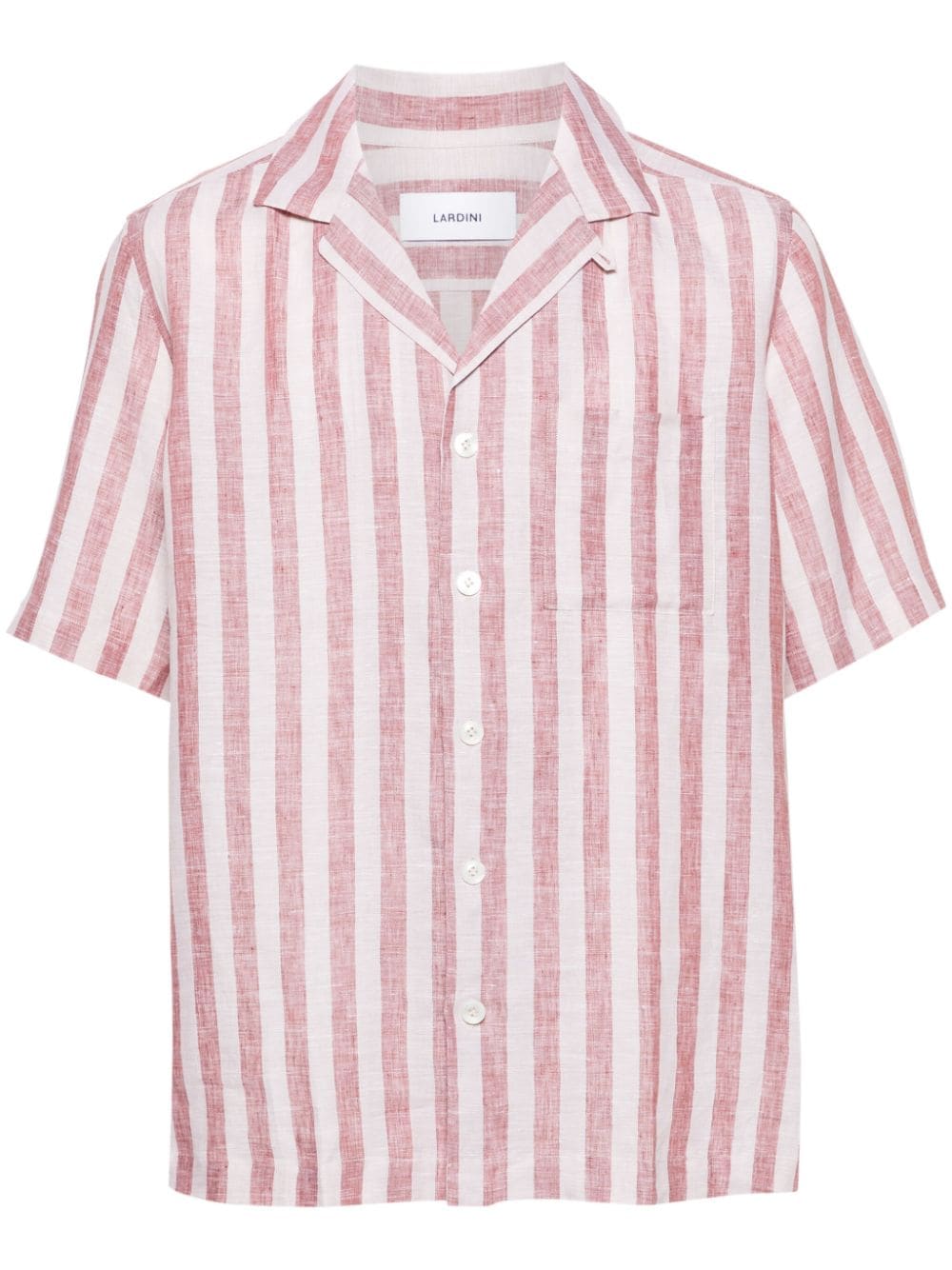 Lardini striped linen shirt - Marrone