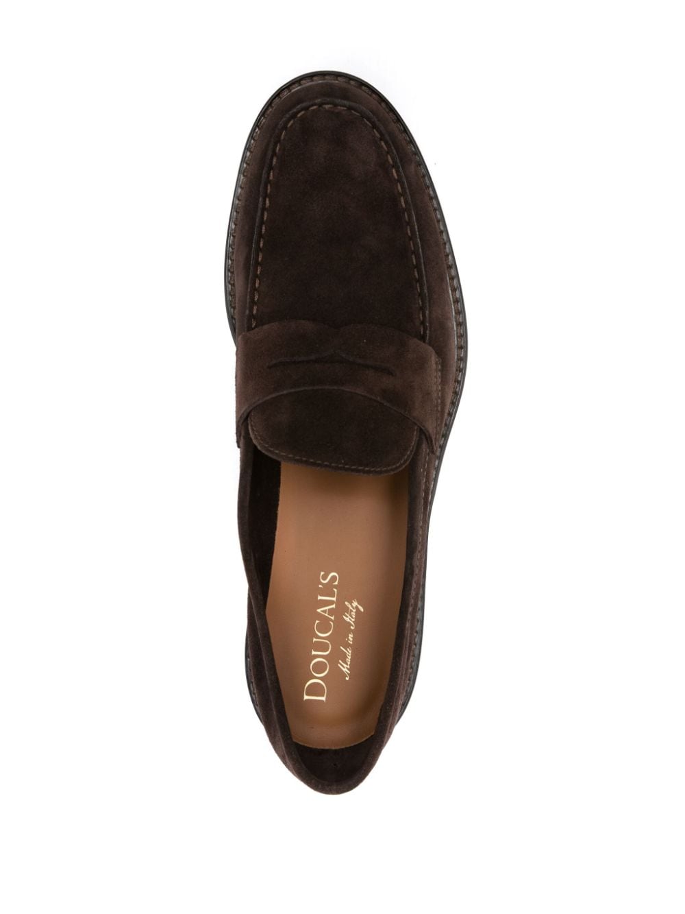 Shop Doucal's Penny-slot Suede Loafers In Brown