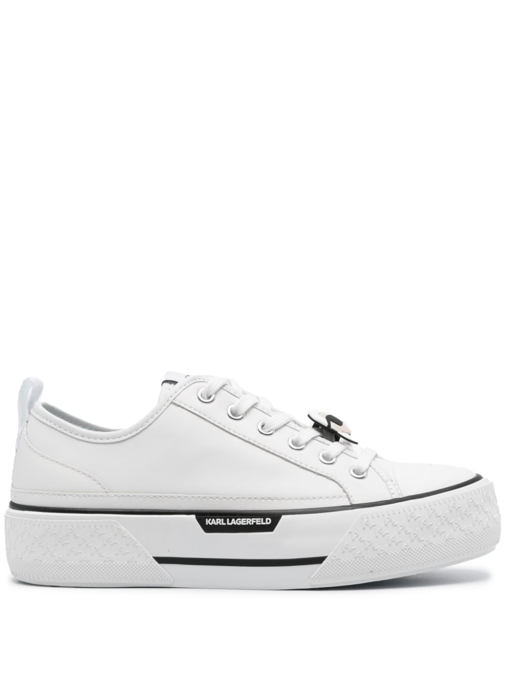 Karl Lagerfeld Kampus Max Iii Leather Sneakers In White