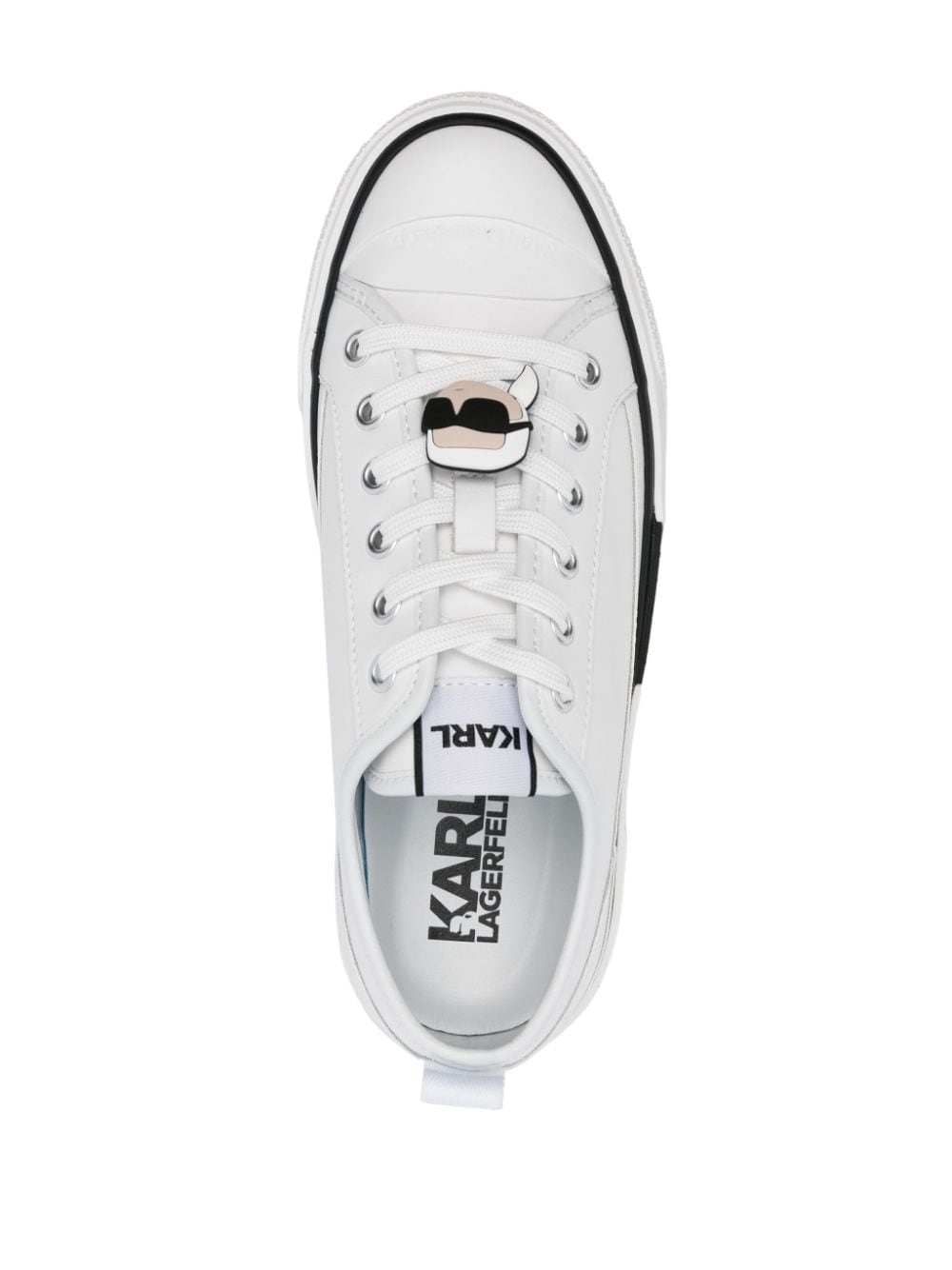 Shop Karl Lagerfeld Kampus Max Iii Leather Sneakers In White