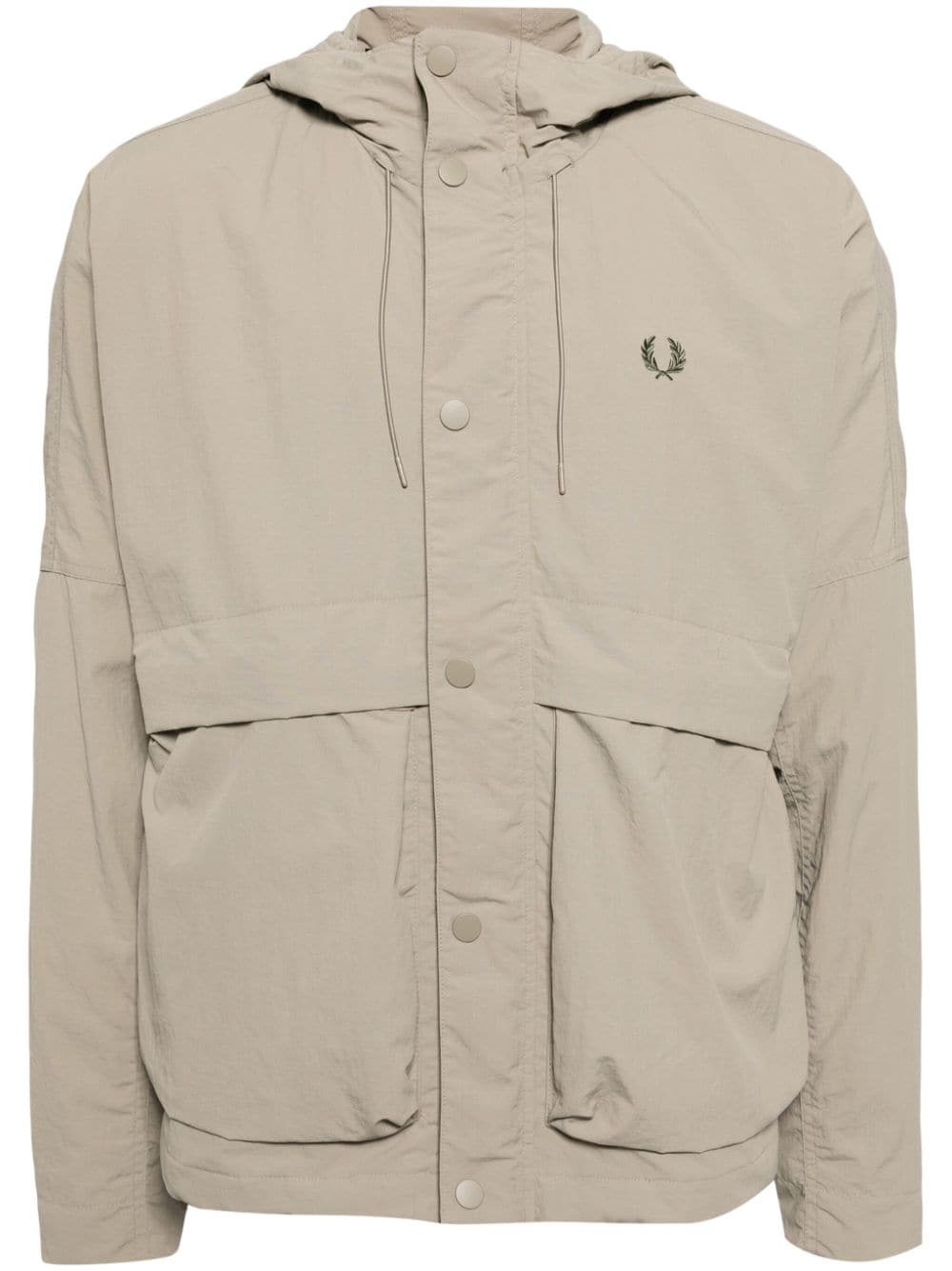 Fred Perry embroidered-logo jacket Grijs