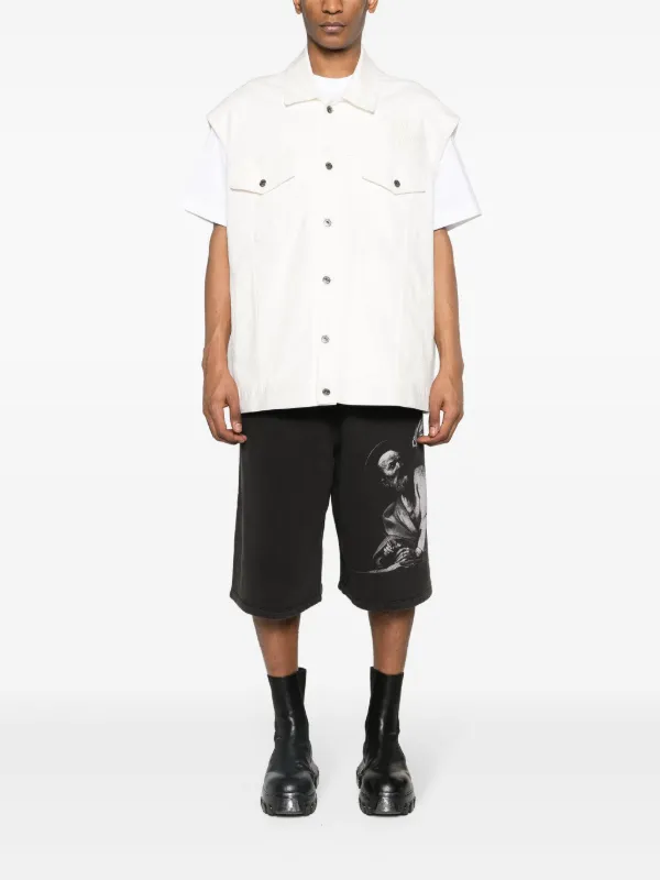 Off-White ロゴ デニムベスト | ホワイト | FARFETCH JP