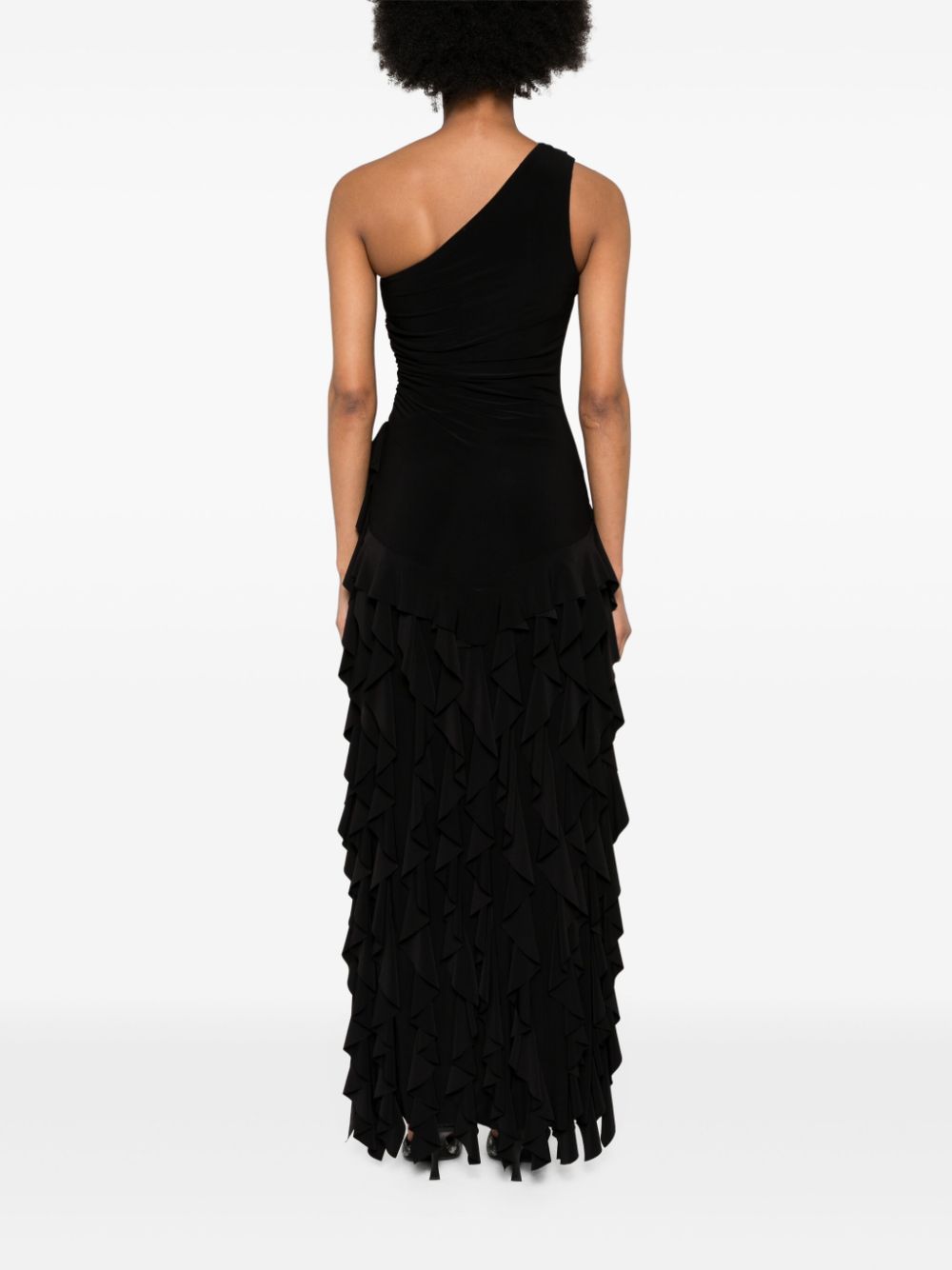 Shop Nissa Ruffled Maxi Dress In Black