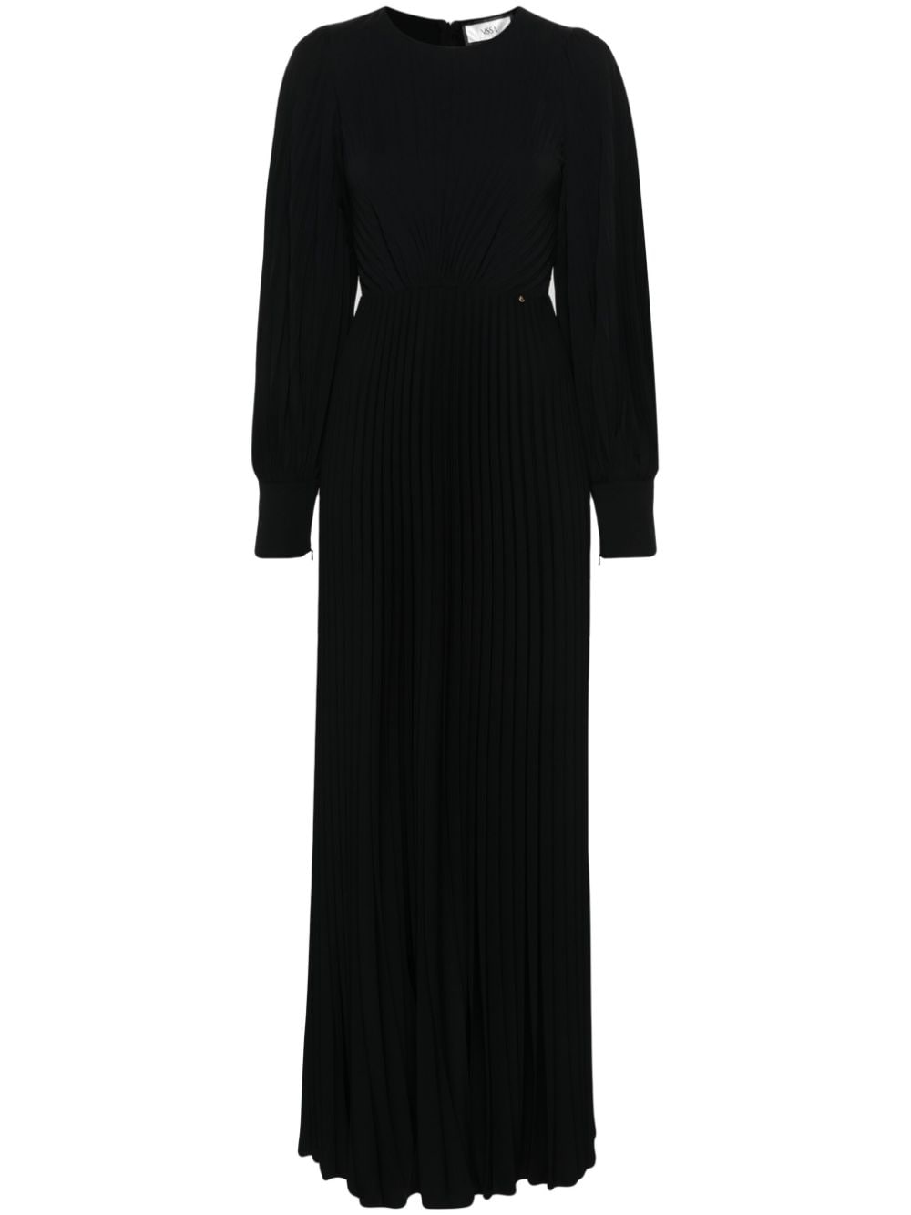 Nissa Pleated Maxi Dress In Black