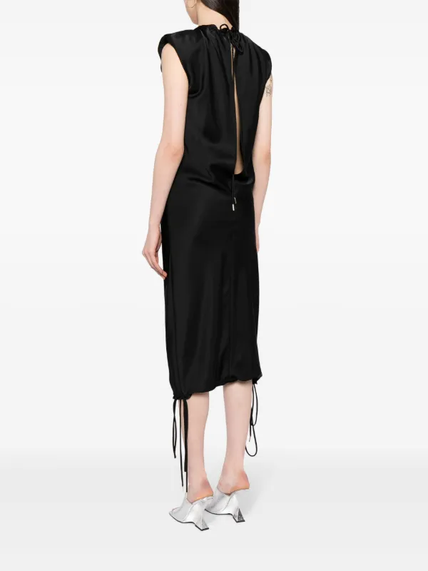 【関税込み】THE ATTICO Rhinestone dress The Attico rhinestone-embellished Midi Dress | Black | FARFETCH