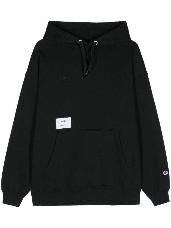 WTAPS x Champion Academy logo-embroidered Hoodie | Black | FARFETCH CA