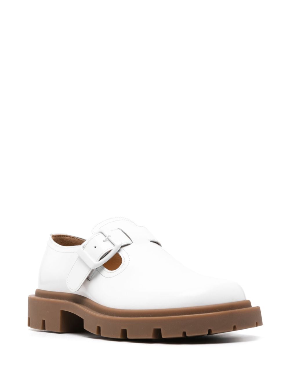 Shop Maison Margiela Ivy Leather Loafers In White