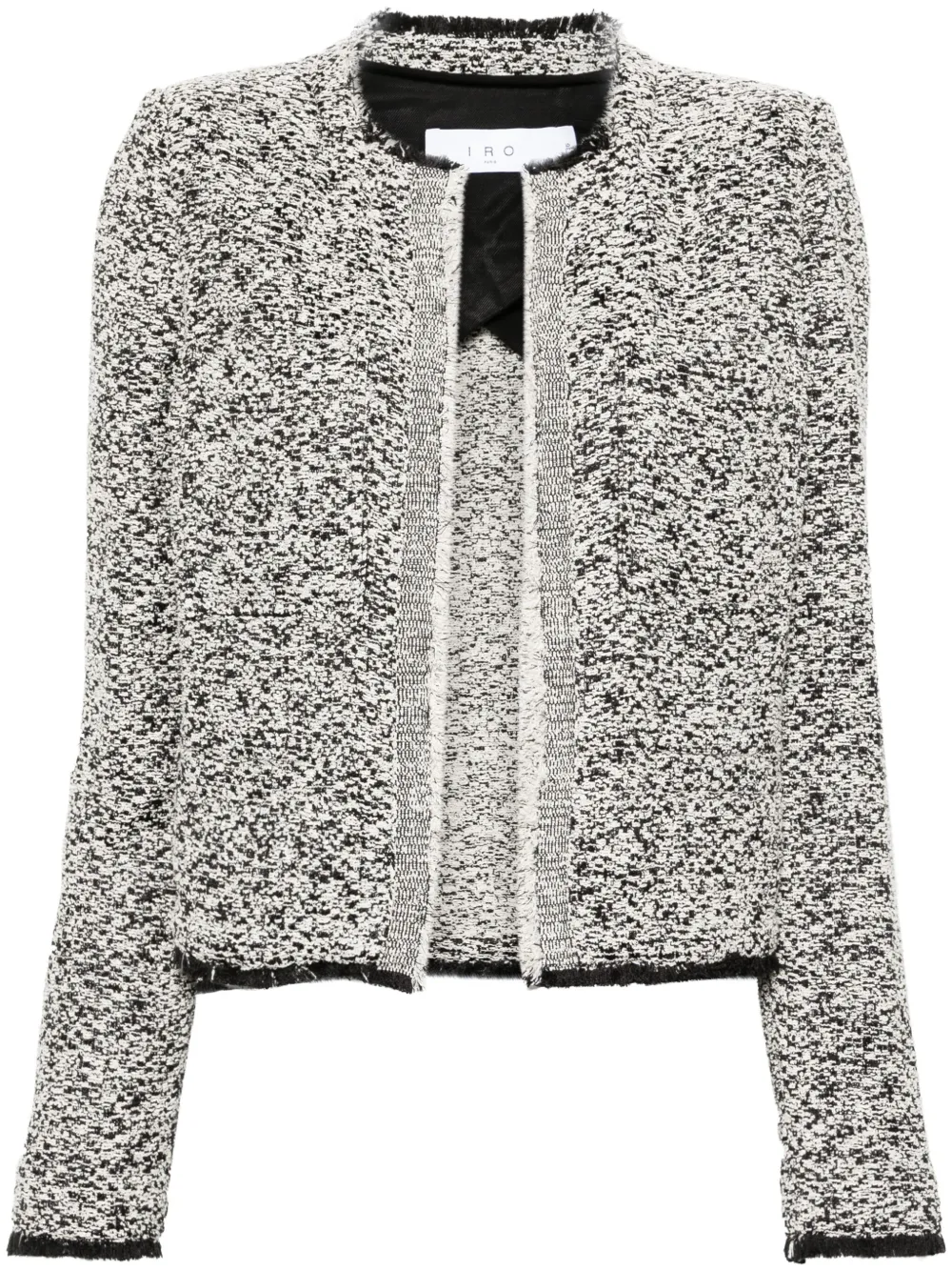 Iro Hazela Cropped Tweed Jacket In Black