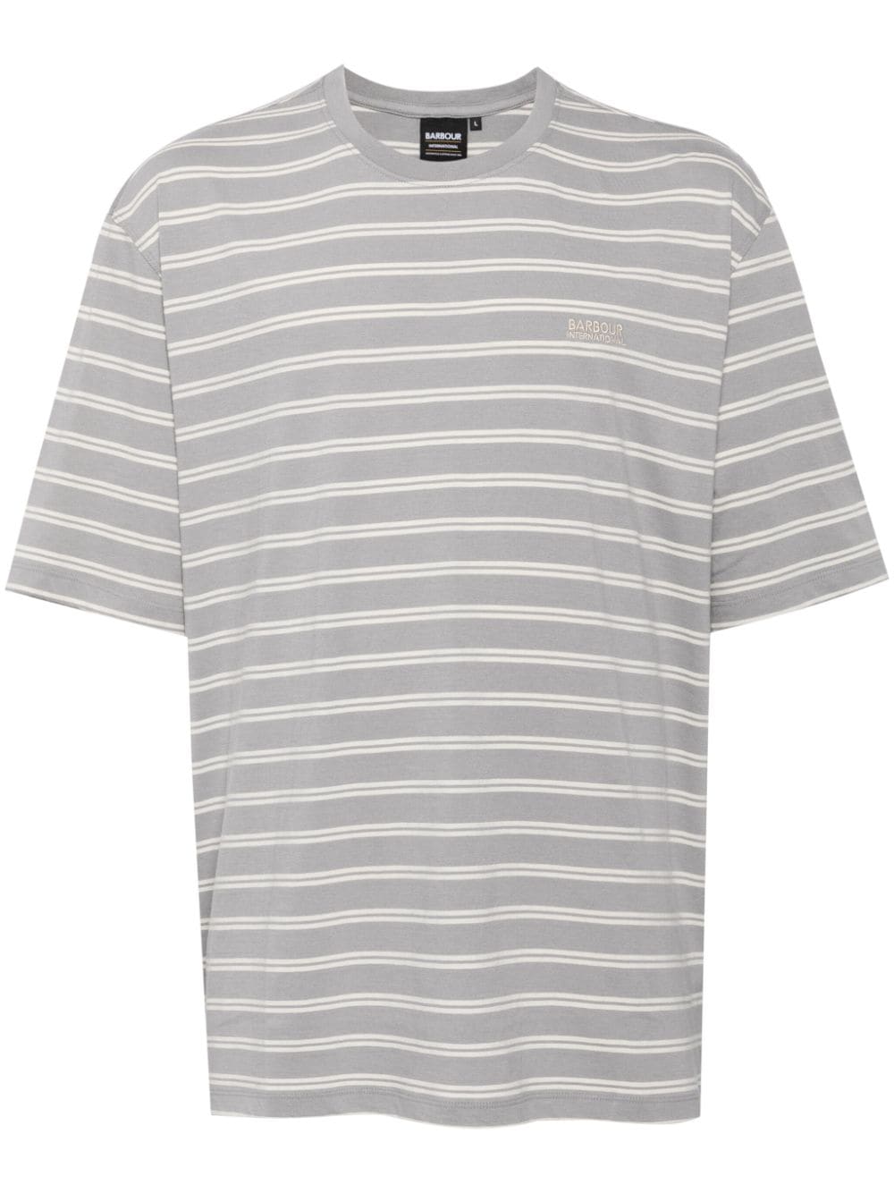 Barbour Striped Cotton T-shirt In Grey