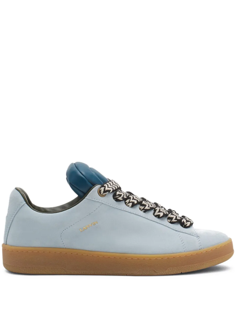 Shop Lanvin X Future Hyper Curb Suede Sneakers In Blue