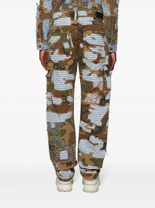 Vetements Blue Camo Jeans AMIRI Camo Boro Repair Straight Jeans