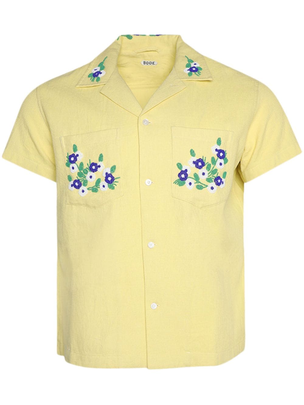 Shop Bode Chicory Beaded Shirt In Yellow