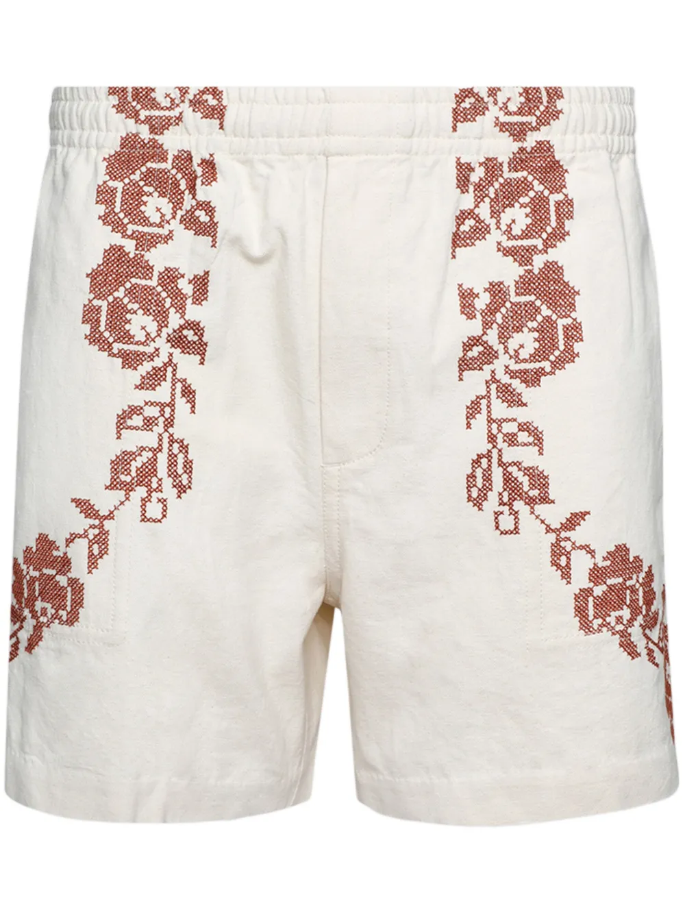 BODE short en coton à motif rose brodé | blanc | Image 1