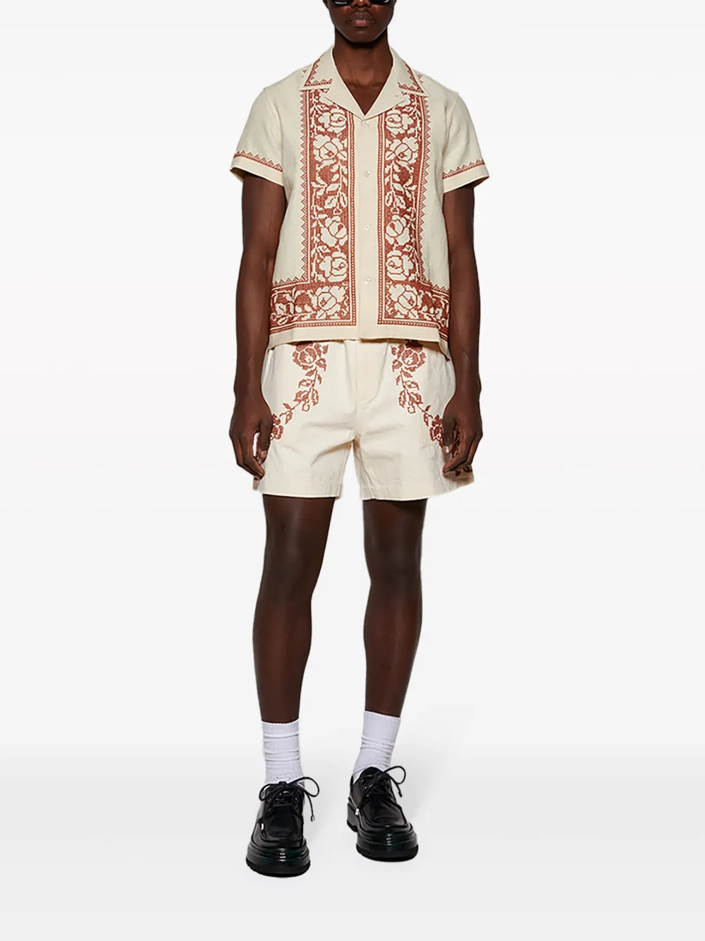 BODE Shorts met borduurwerk - Wit