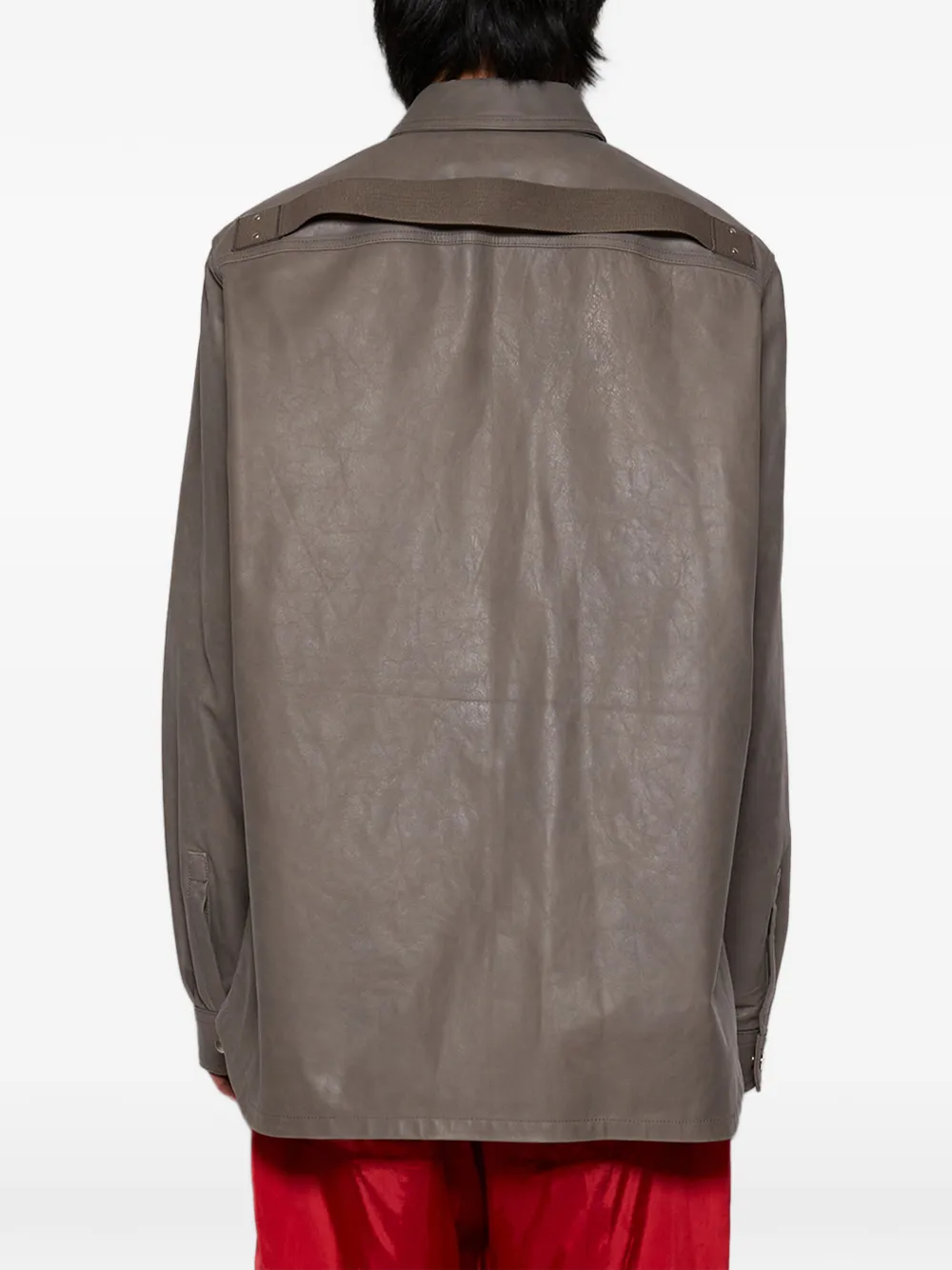 Rick Owens GIACCA IN PELLE OUTERSHIRT Grijs