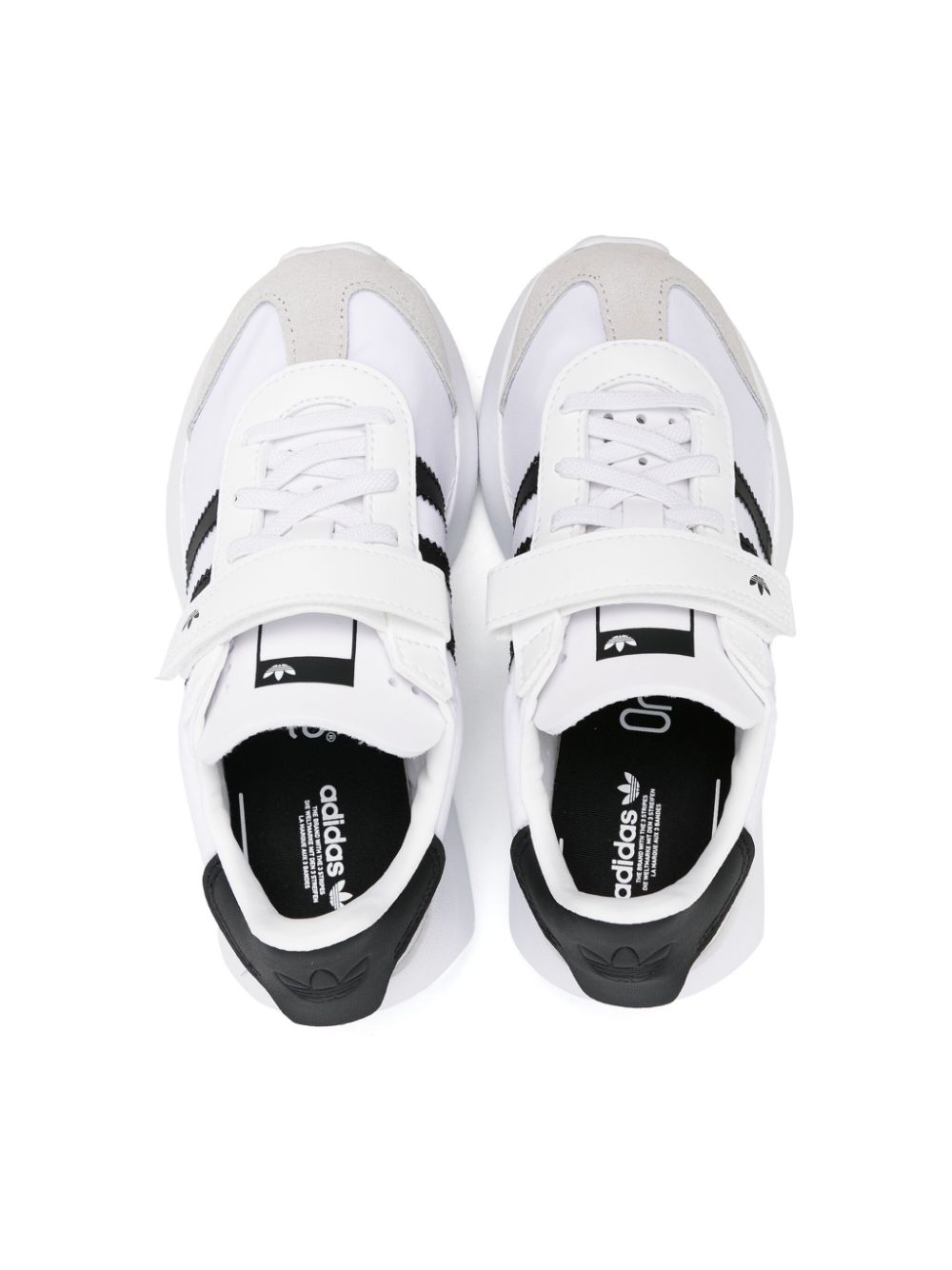 Shop Adidas Originals 3-stripes Touch-strap Sneakers In White