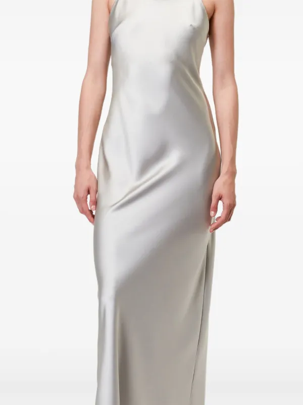 satin finish dress Red Dress | Peach & Red Multi Satin Finish Maxi Dress