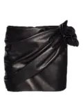 Magda Butrym floral-appliqué leather mini skirt - Black