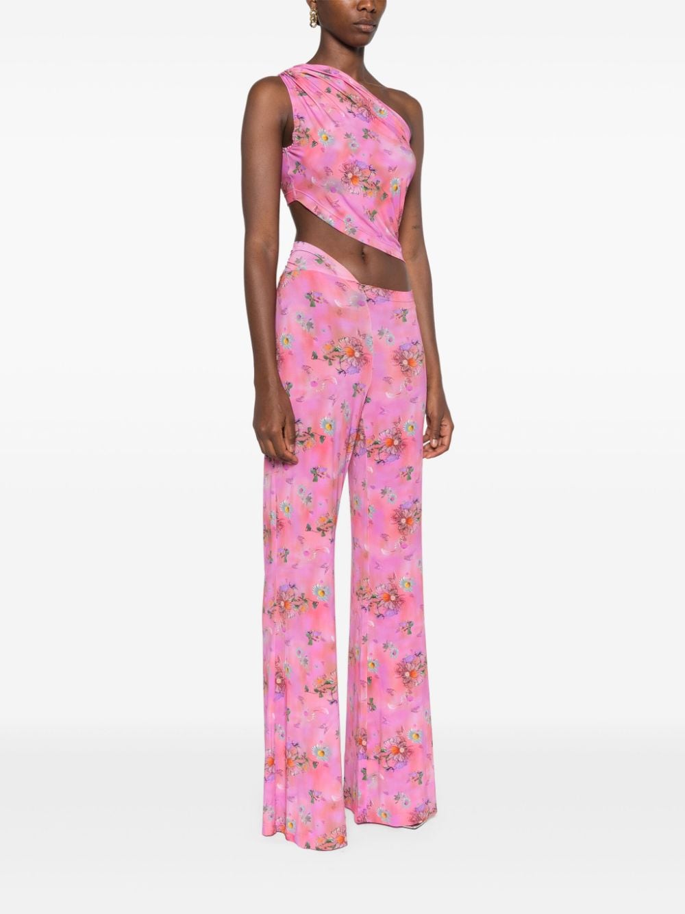 Shop Margherita Maccapani Glam Sere Floral-print Jumpsuit In Pink