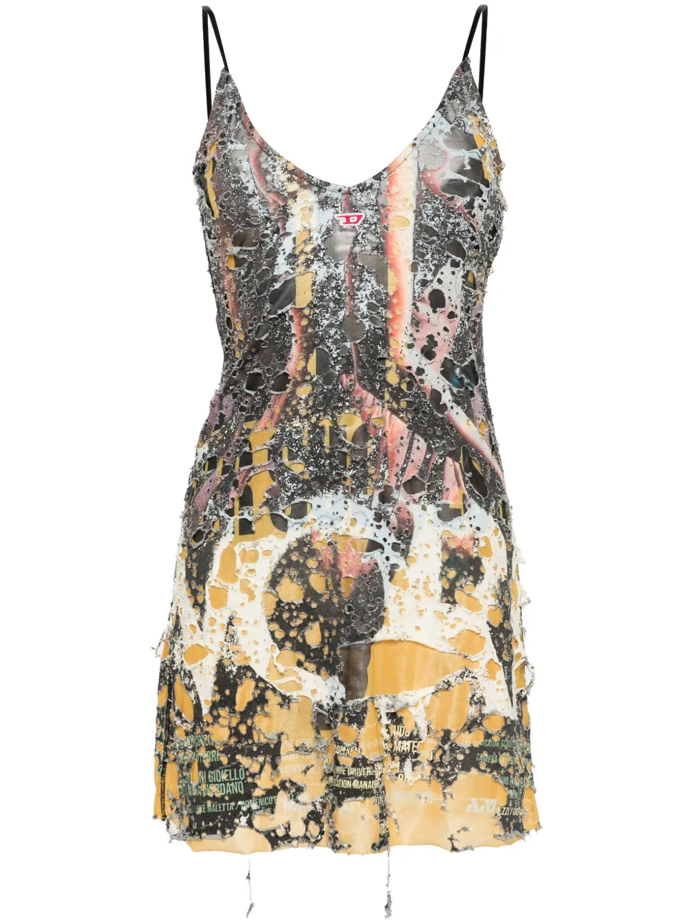 Diesel D-jena-dev Devore' Cotton Dress In Black