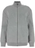 Gucci raised-logo zip-up cardigan - Grey