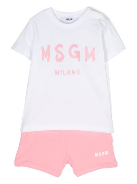 MSGM Kids logo-print cotton tracksuit set