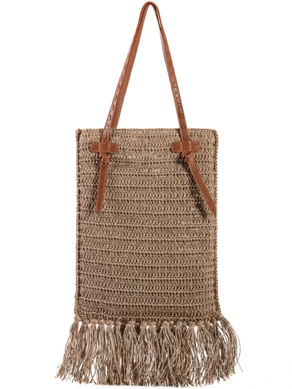 Nannacay Martina Raffia Tote Bag | Brown | FARFETCH