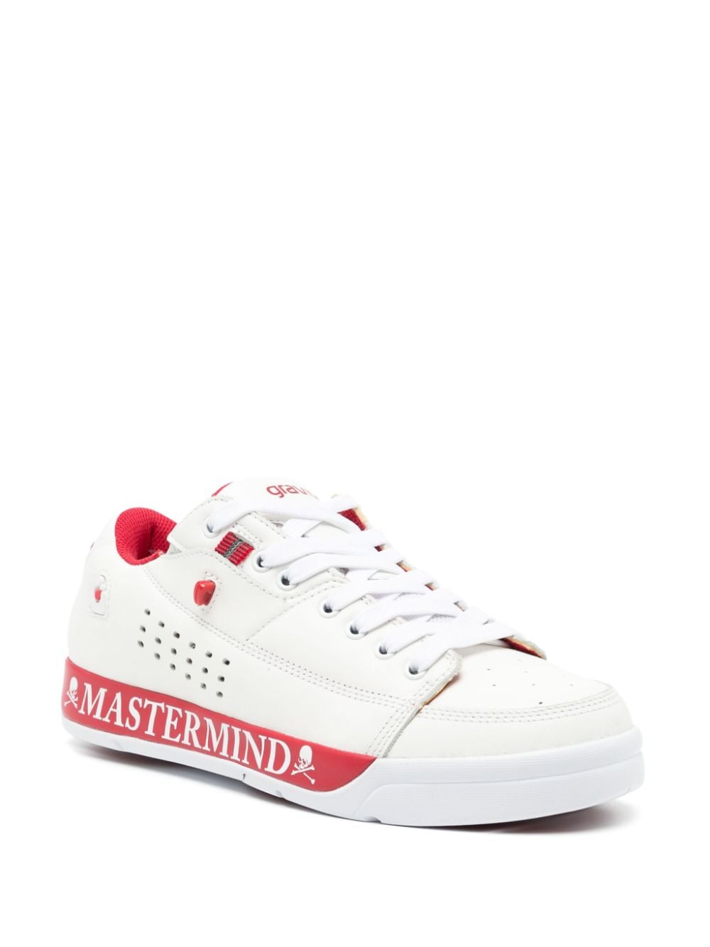 Image 2 of Mastermind Japan logo-print leather sneakers