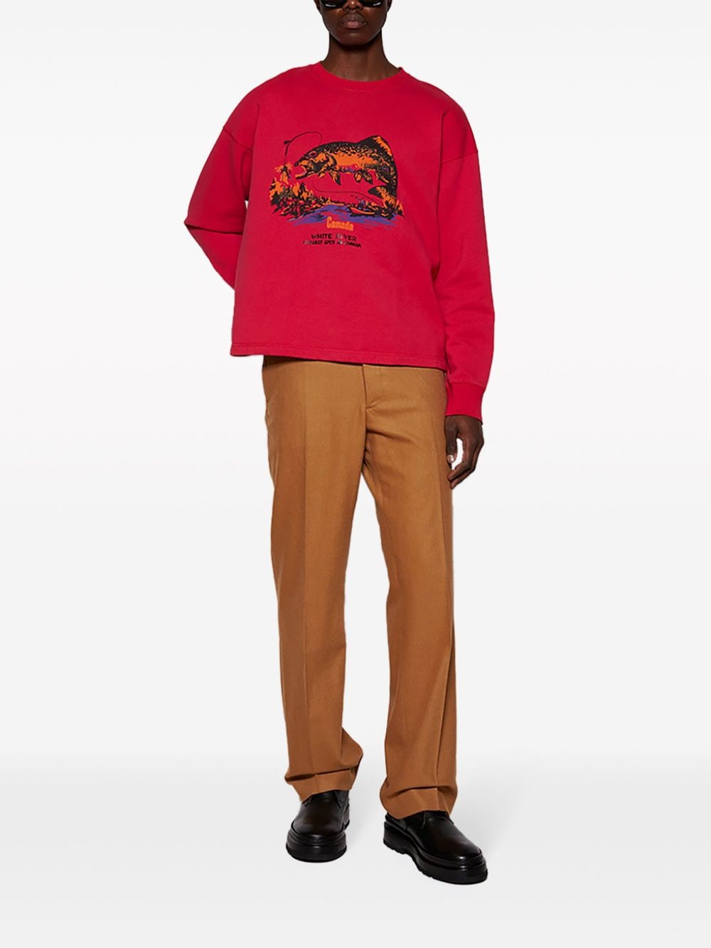 BODE Katoenen sweater Rood