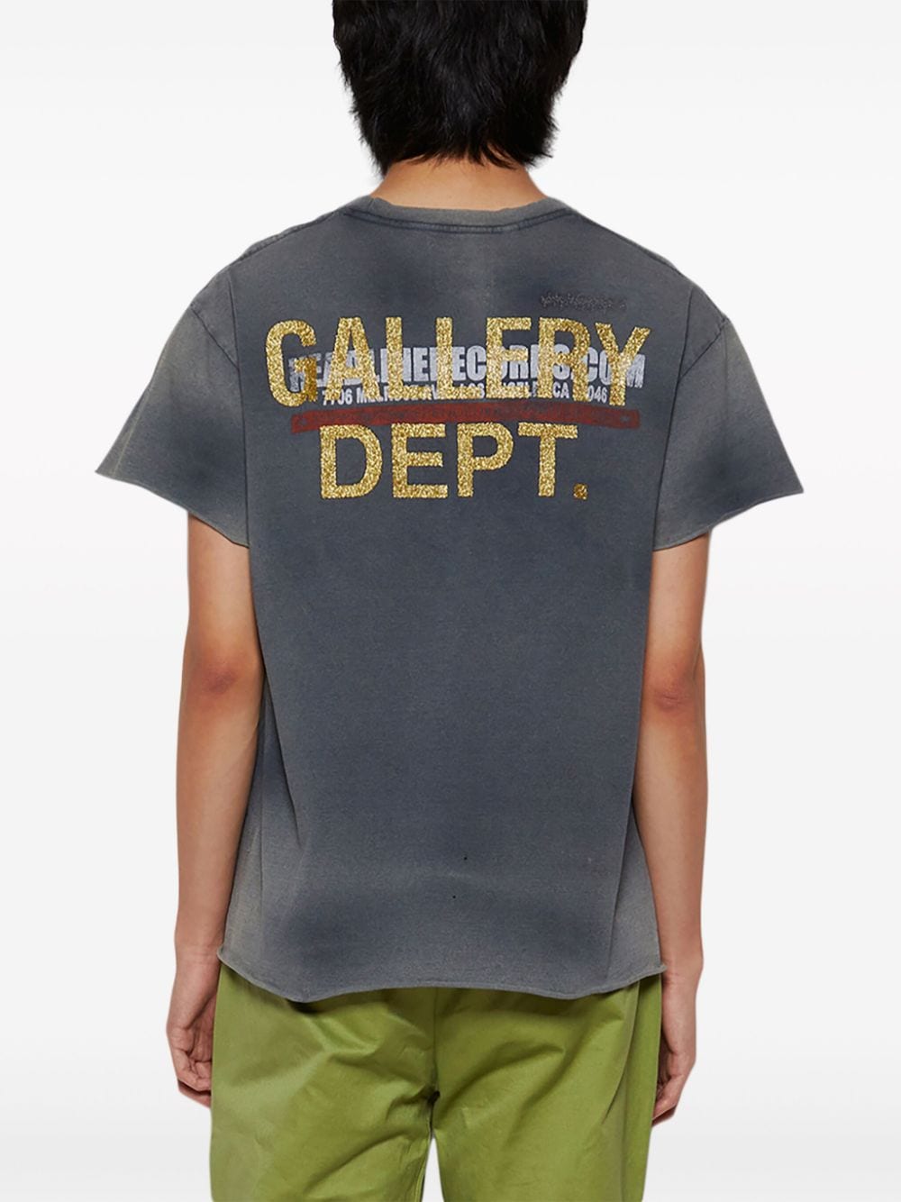 Shop Gallery Dept. Headline Records Cotton T-shirt In Grey