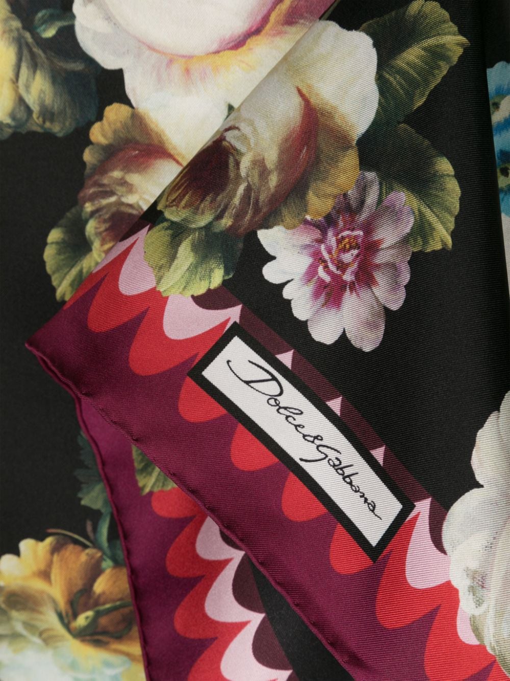 Dolce & Gabbana Sjaal met bloemenprint Zwart