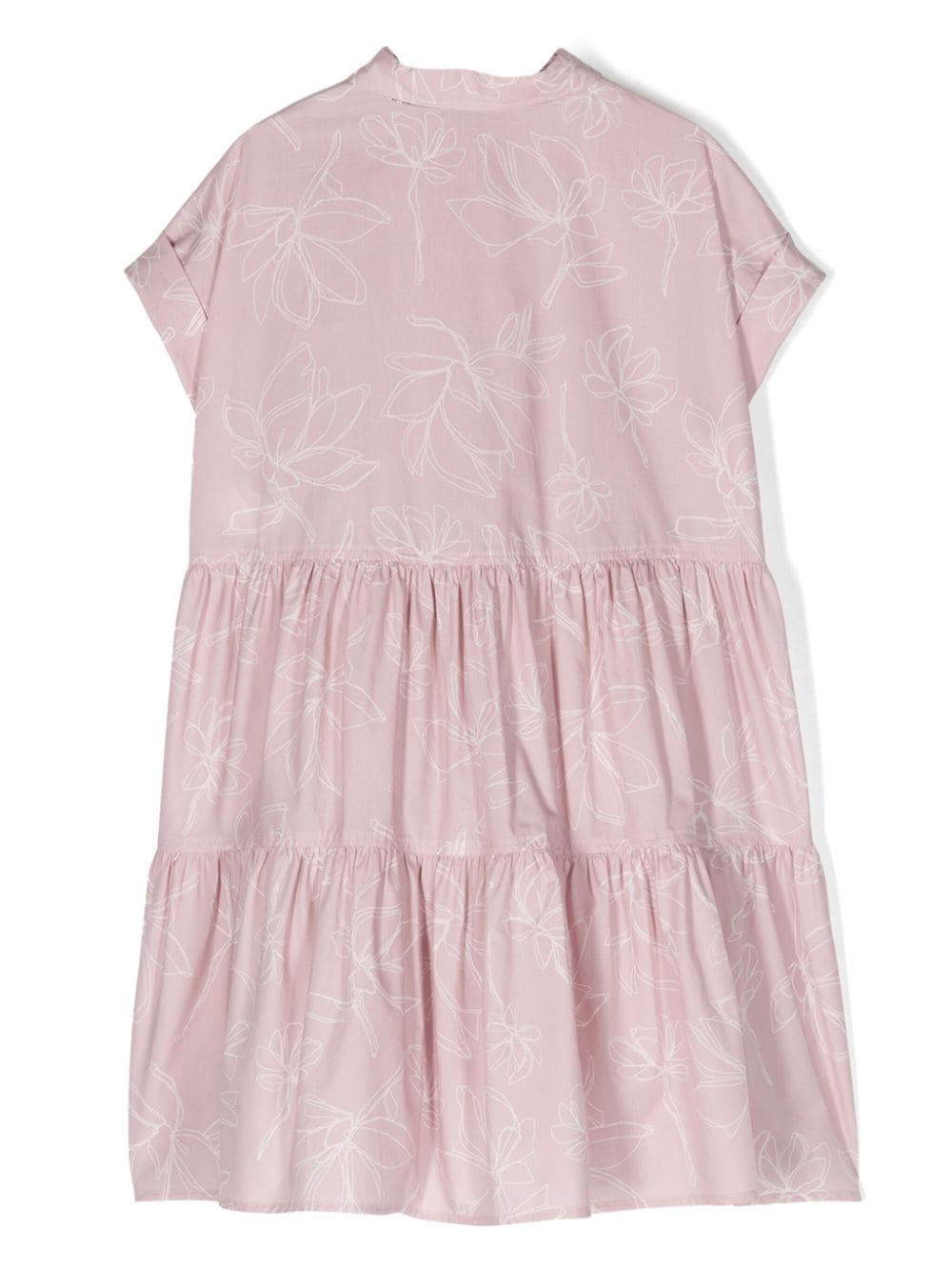 Brunello Cucinelli Kids Katoenen jurk met bloemenprint Roze
