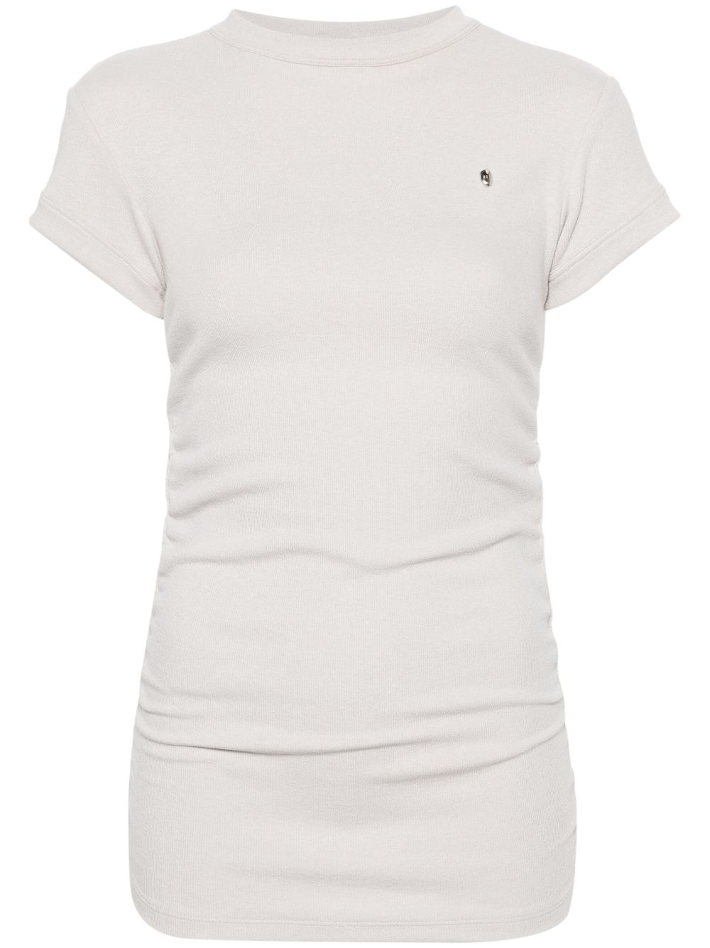 Shop Elena Velez Ruched Jersey T-shirt In Neutrals