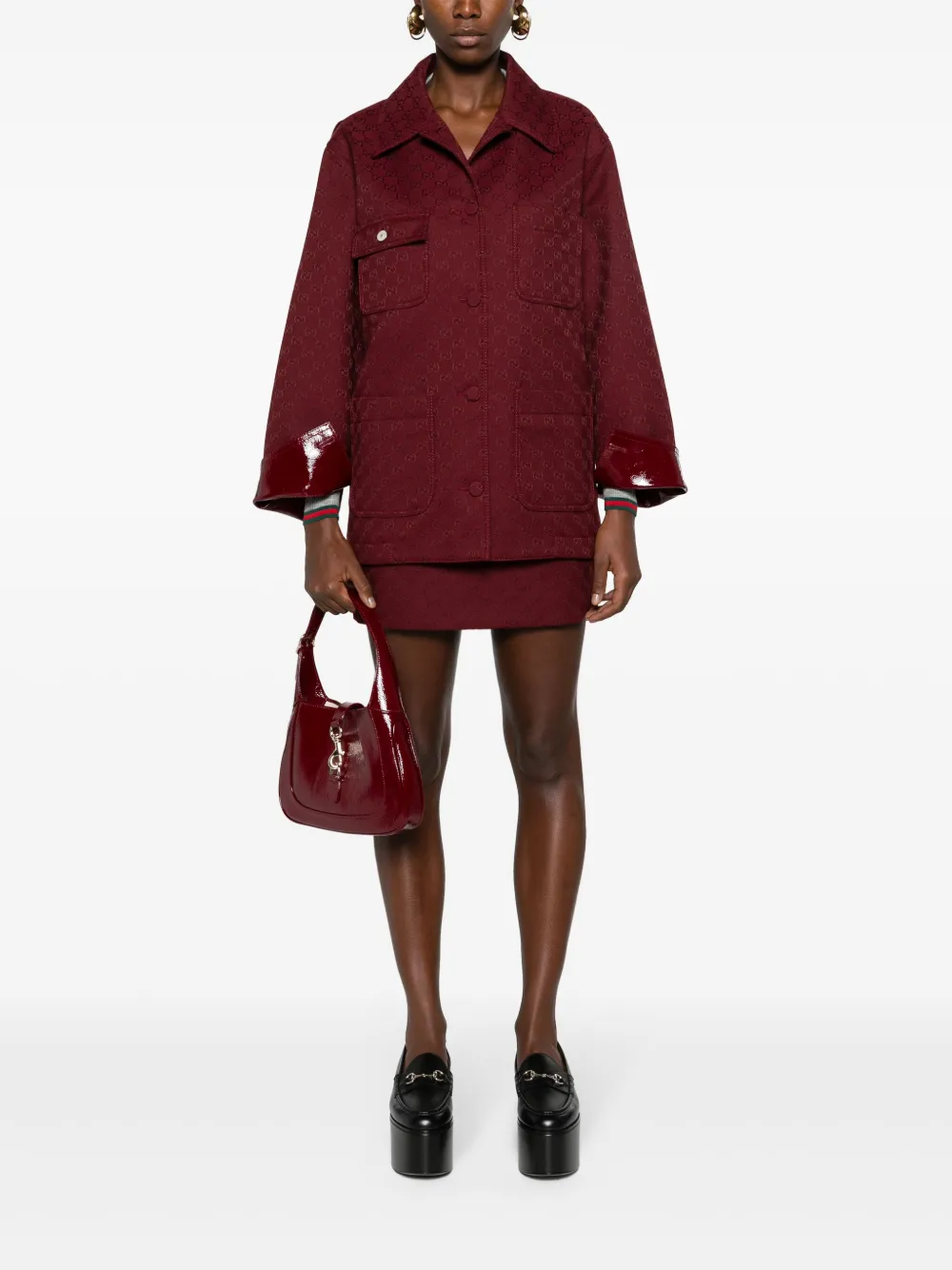 Gucci Jack met GG jacquard Rood