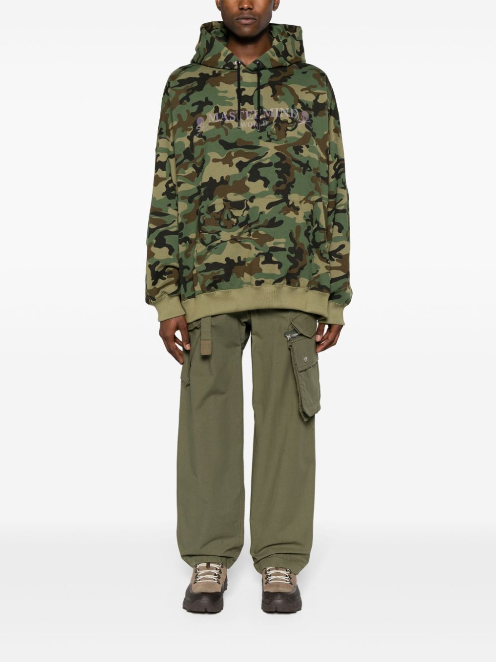 Mastermind Japan Katoenen hoodie met camouflageprint Groen