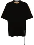 Mastermind Japan logo-patch striped cotton T-shirt - Black