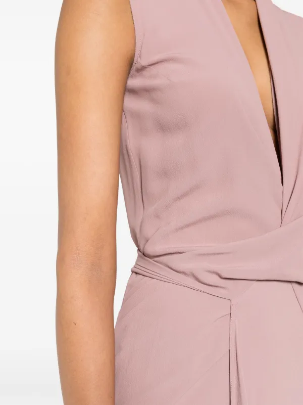 Rick Owens Crepe Wrap Maxi Dress | Pink | FARFETCH