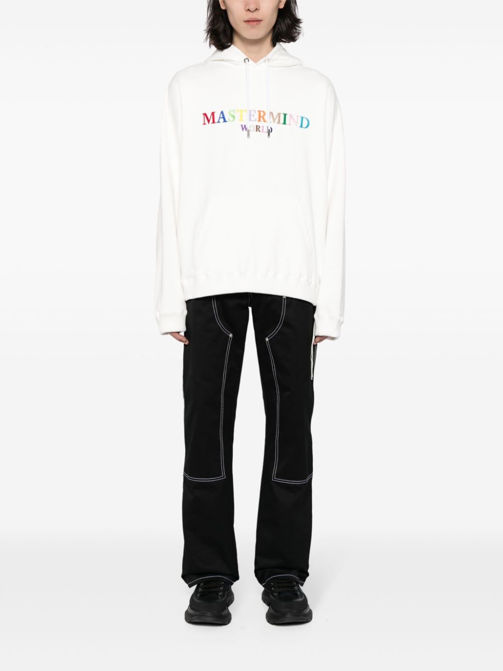 MASTERMIND JAPAN LOGO-EMBROIDERED COTTON HOODIE 