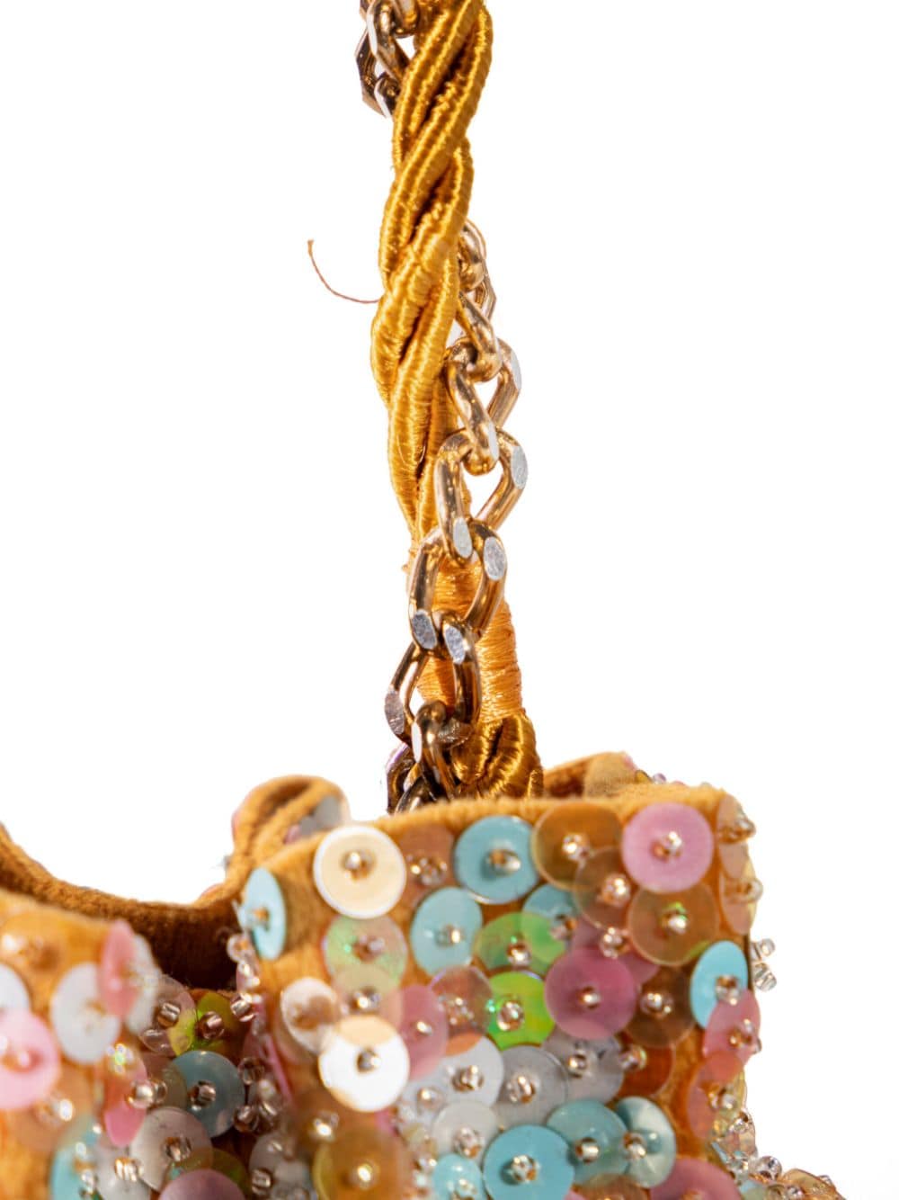 Shop Nannacay Tauane Sequin-embellished Crossbody Bag In Yellow