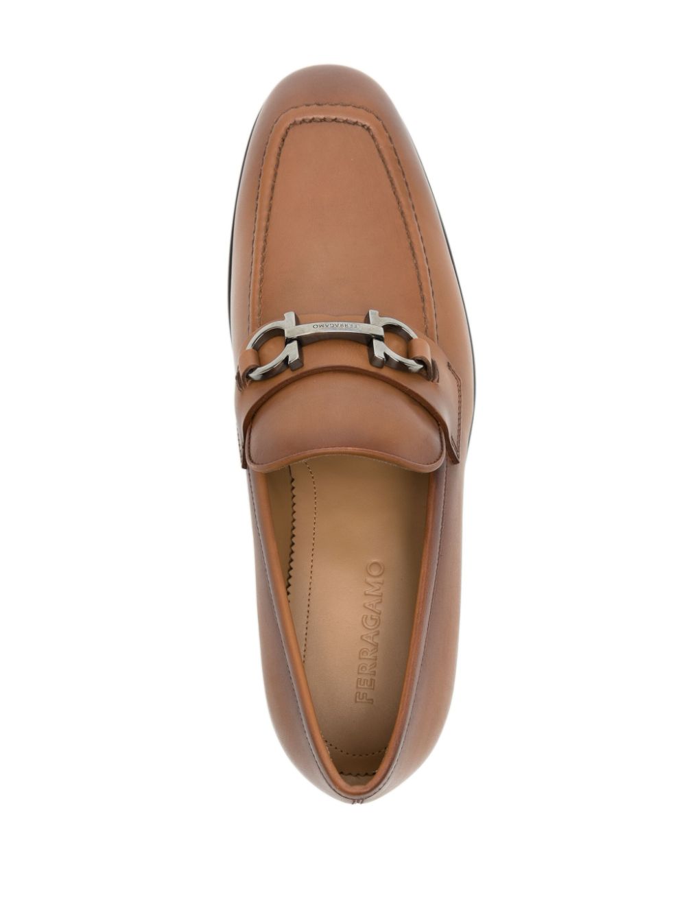 Ferragamo Gancini leather loafers Brown