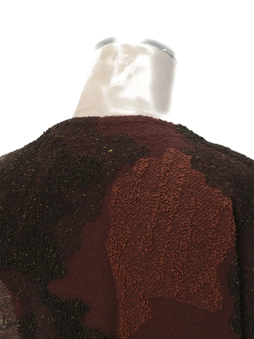 Mame Kurogouchi Pile Jacquard Knitted Cardigan In Brown