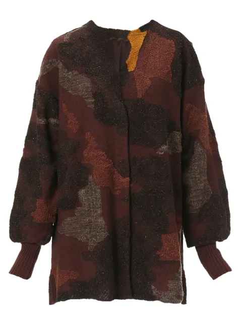 Mame Kurogouchi pile jacquard knitted cardigan