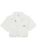 Musium Div. logo-appliqué layered cotton top - White