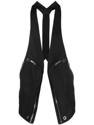 【美品】RICK OWENS BAUHAUS レザー ベスト 50 Rick Owens Bauhaus レザーベスト | ブラック | FARFETCH JP