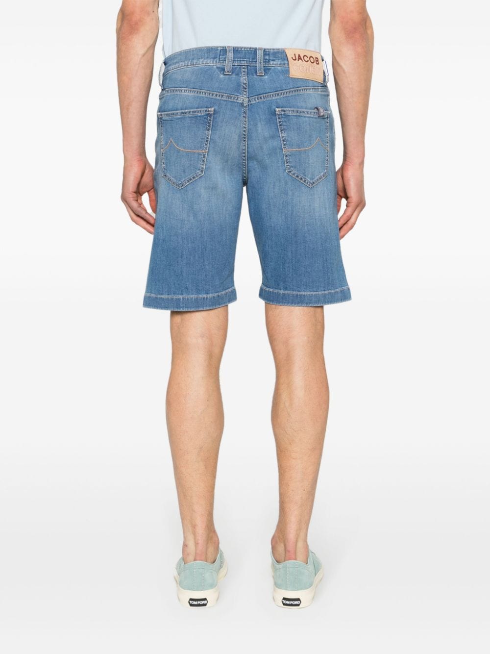 Shop Jacob Cohen Mid-rise Denim Shorts In 蓝色