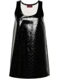 Gucci GG-debossed leather minidress - Black