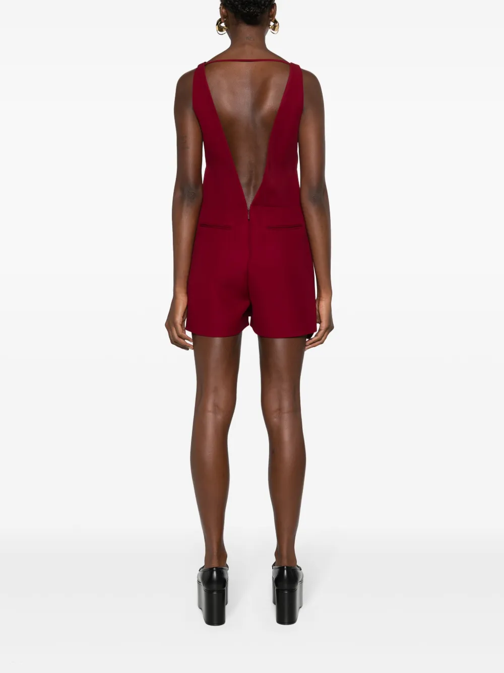 Gucci Twill jumpsuit met V-hals Rood